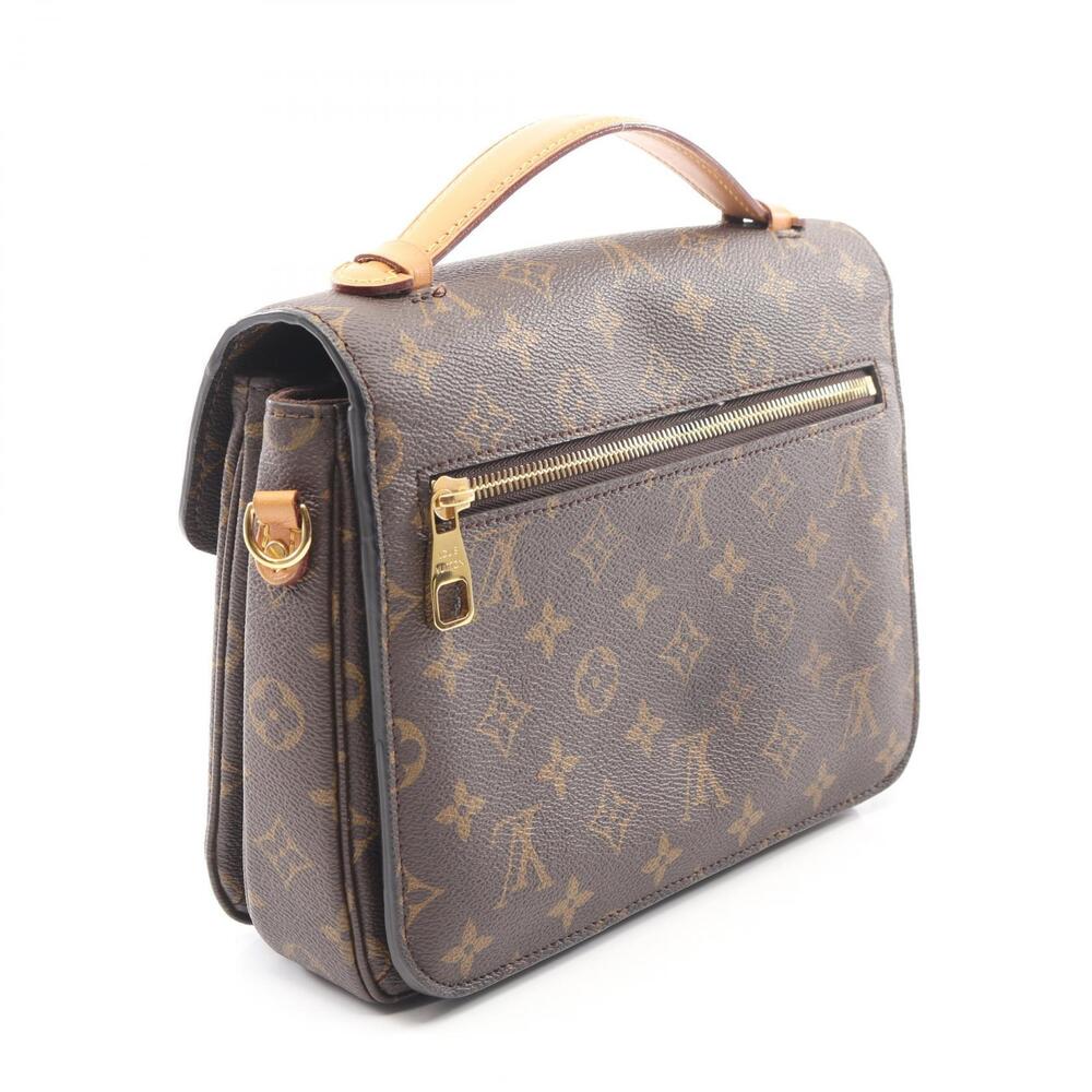 Louis Vuitton Leather Brown Metis Monogram Canvas Handbag Pochette Brown